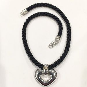 Designer Sterling Silver Heart Choker Necklace